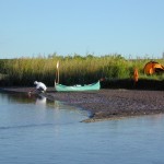 Actividades recreativas en el Río Colorado, margenes provincia de Buenos Aires