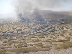 Se observa PTC CD y parte del área afectada fuera del predio de la planta.-